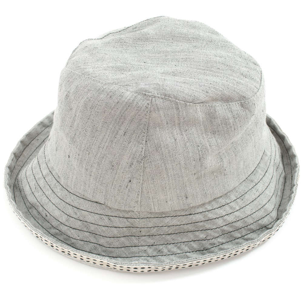 【外出用】【医療用帽子】 オーガニックコットン・麻混 ソフト中折れハット：グレー