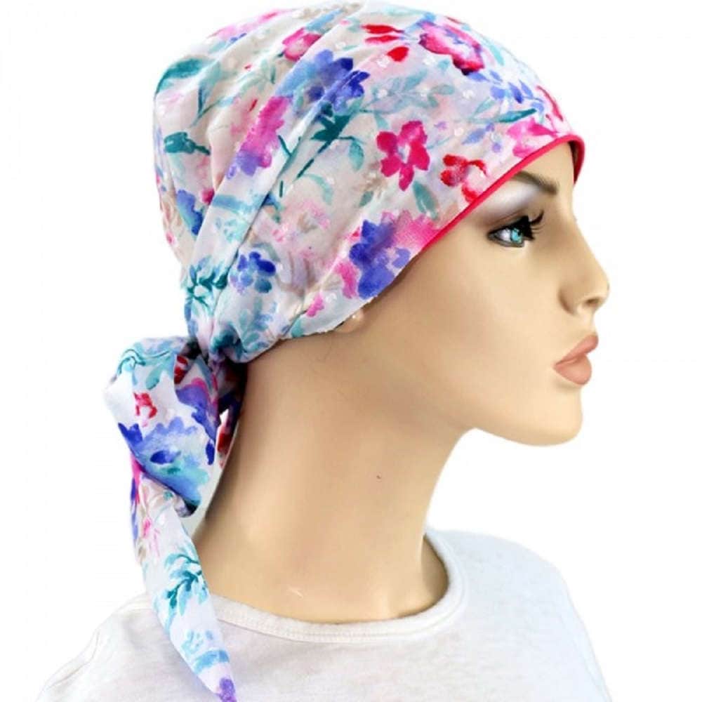 【抗がん剤治療】【医療用帽子】【ケア帽子】 スカーフタイプ：ウォーターカラー