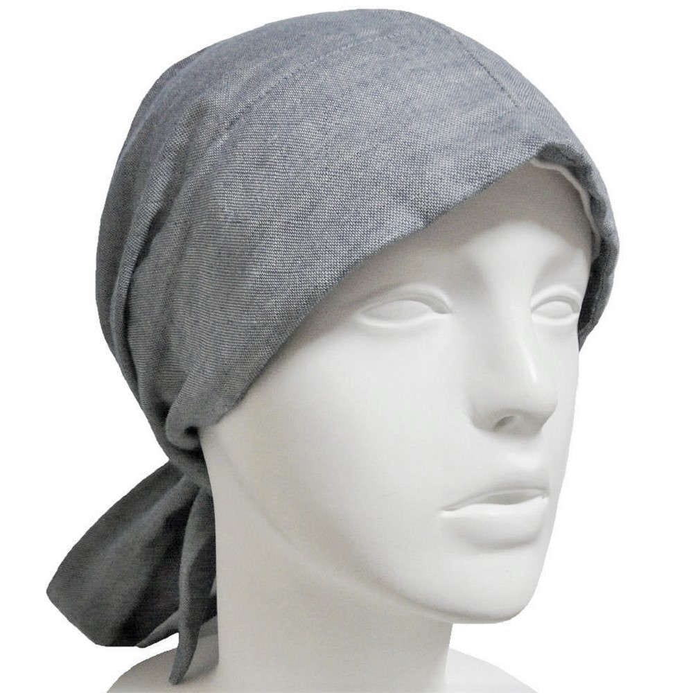 【抗がん剤治療】【医療用帽子】【ケア帽子】 オーガニック エアリー バンダナキャップ：グレー