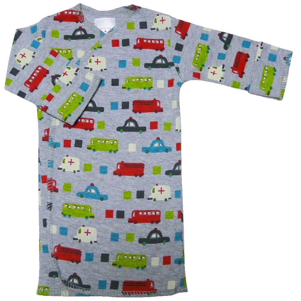 【未熟児】【低出生体重児】【早産児】【NICU】用 ベビー服：長袖長肌着 くるま