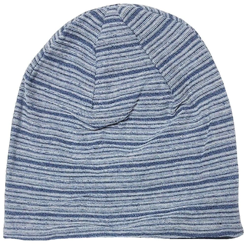 【医療用帽子】【キッズ】 オーガニックコットン リバーシブル帽子（ブルーストライプ・ブラック）