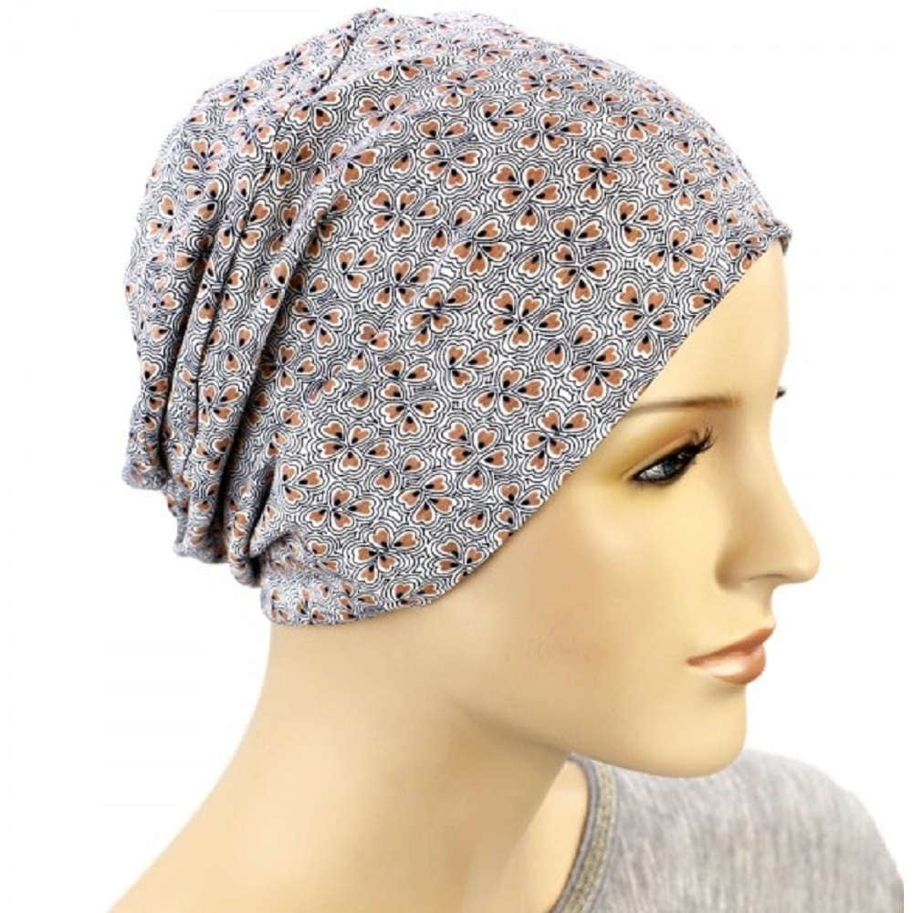 【抗がん剤治療】【医療用帽子】【ケア帽子】 ロールアップ：スモールハーツ