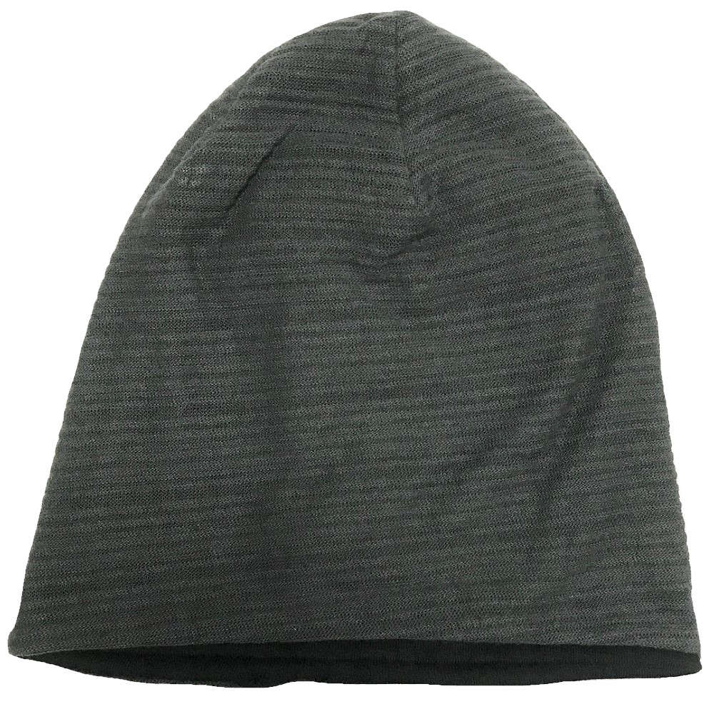 【医療用帽子】【キッズ】 オーガニックコットン リバーシブル帽子（グレーストライプ・ブラック）