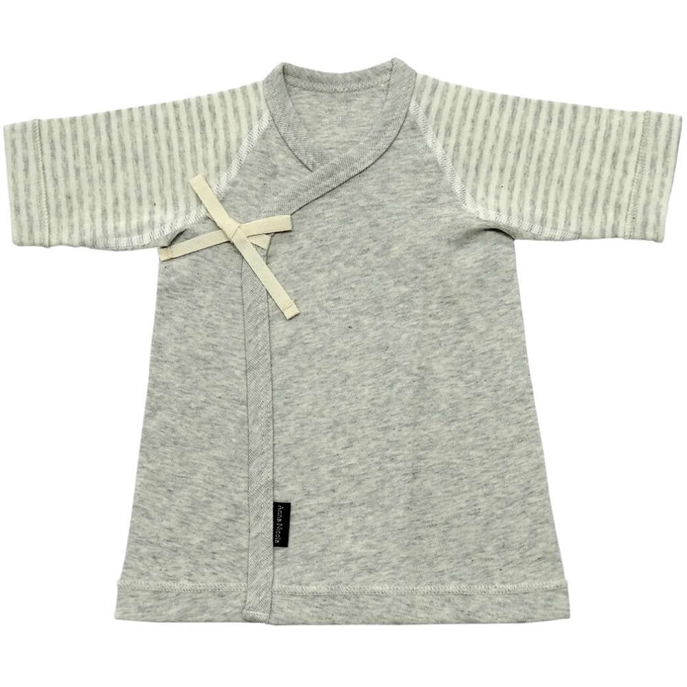 【新生児】 フライス短肌着：グレー 【サイズ50】