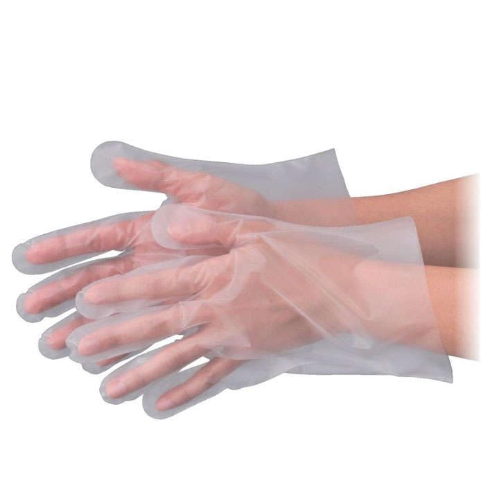 No.3001 エブケアエンボス25 食品衛生法適合 使い捨て手袋半透明 Mサイズ 袋入 100枚入