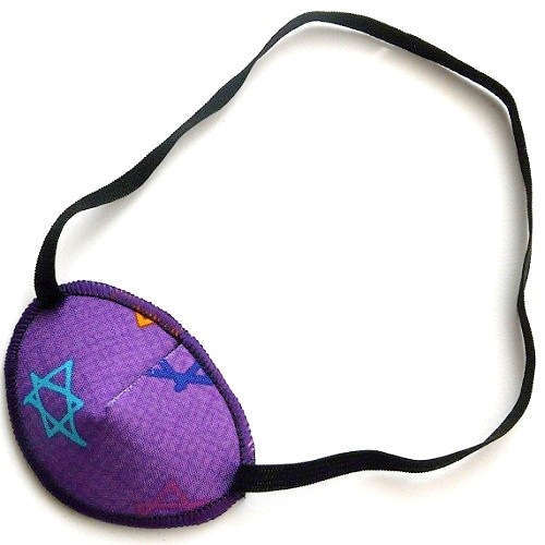 【ものもらい】【斜視】【眼瞼炎】　キッズ用眼帯：パープルスター