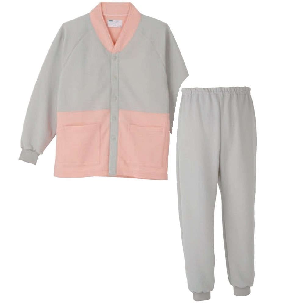 【快適室内着】 コーディアルウェア ジャケットリブ付きパンツセット：ピンク