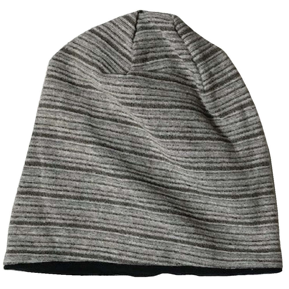 【医療用帽子】【キッズ】 オーガニックコットン リバーシブル帽子（ブラウンストライプ・ブラック）