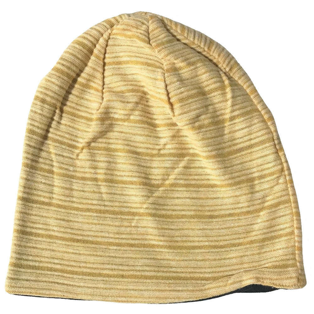 【医療用帽子】【キッズ】 オーガニックコットン リバーシブル帽子（オレンジストライプ・ブラック）