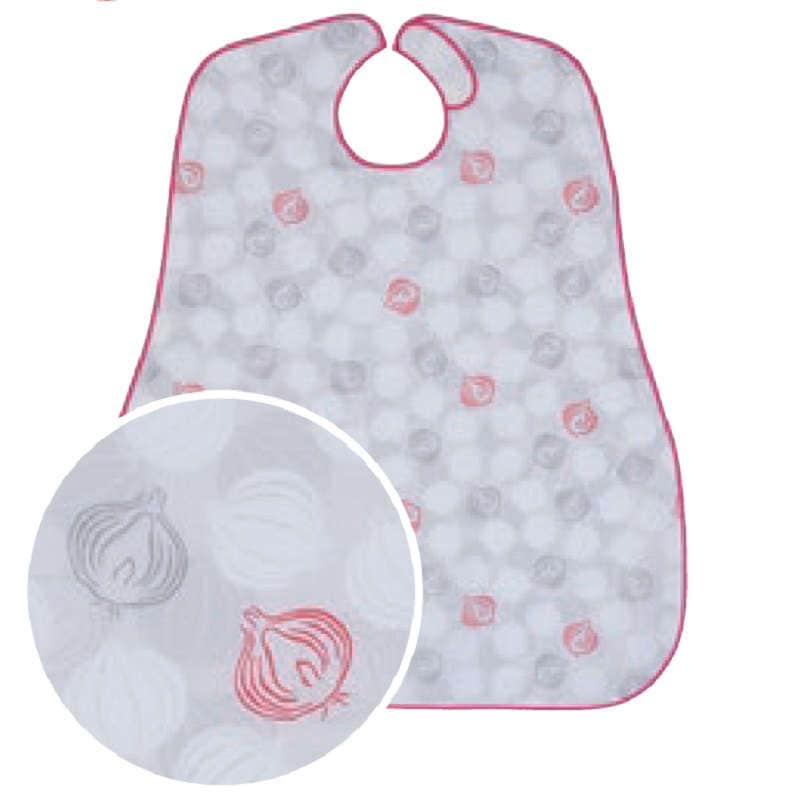 【介護エプロン】 お食事用エプロン：オニオングレー