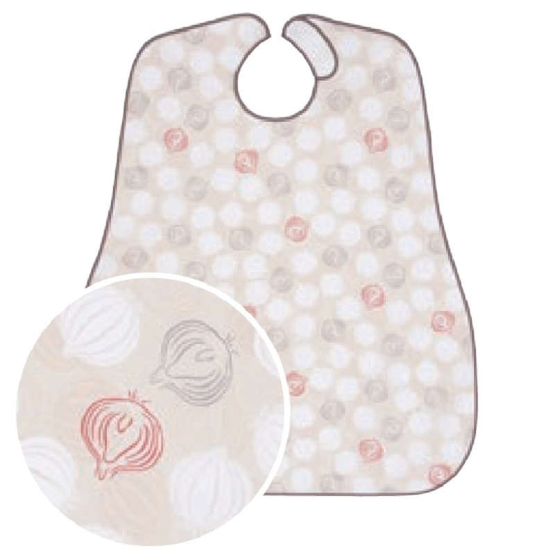 【介護エプロン】 お食事用エプロン：オニオンベージュ