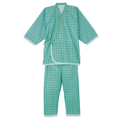 【ねまき】【入院】【介護】【男女兼用】 セパレートねまき：ダブルメッシュタイプ ミント