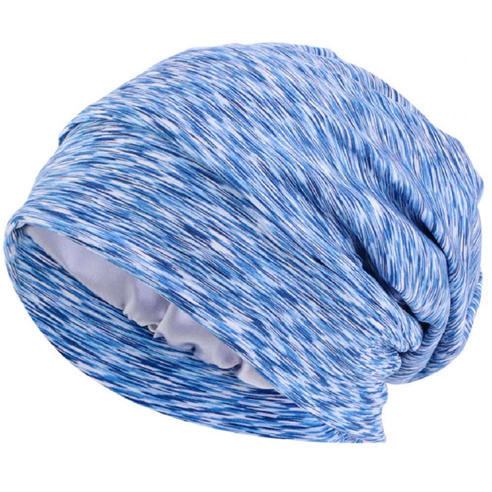 【抗がん剤治療】【医療用帽子】【ケア帽子】 ストレッチターバンキャップ：ブルー