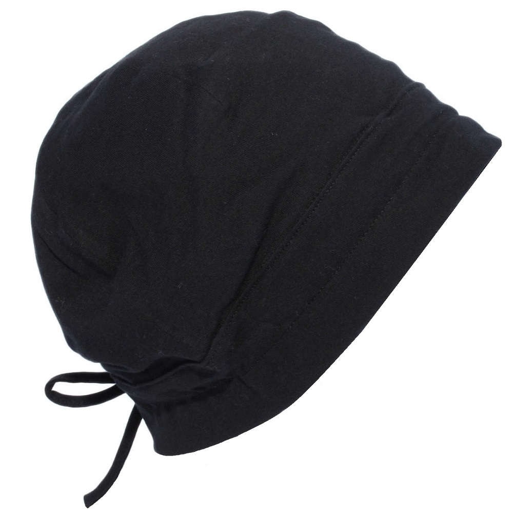 【抗がん剤治療】【医療用帽子】【ケア帽子】 あすなろ接触冷感ロール：ブラック