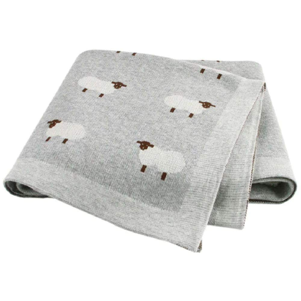 【新生児】【低出生体重児】【ブランケット】　コットンニットブランケット：グレーシープ