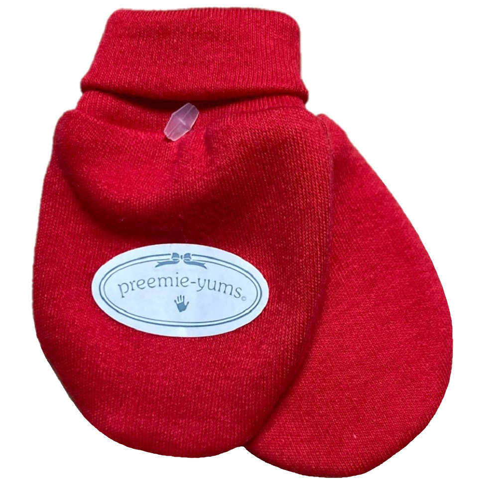 【未熟児】【低出生体重児】【早産児】【NICU】用 ベビー服：ミトン レッド