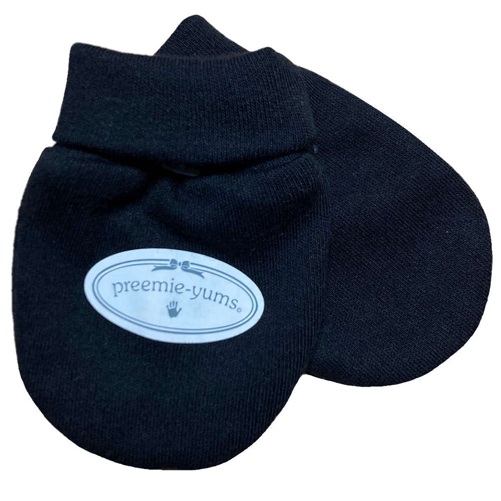 【未熟児】【低出生体重児】【早産児】【NICU】用 ベビー服：ミトン ブラック