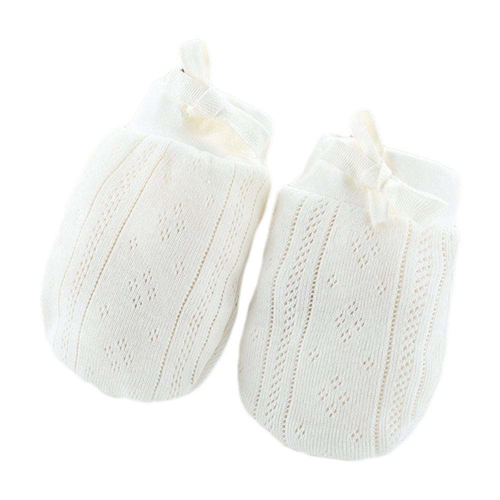 【かきむしり】【保護】 コットンメッシュ新生児ミトン：ホワイト