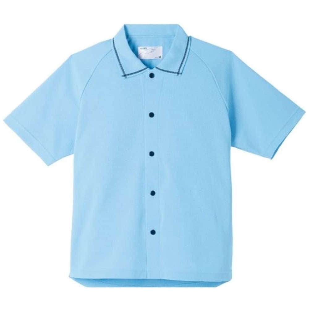 【室内着】【入院】【介護】 サニーポロシャツ 半袖：サックス