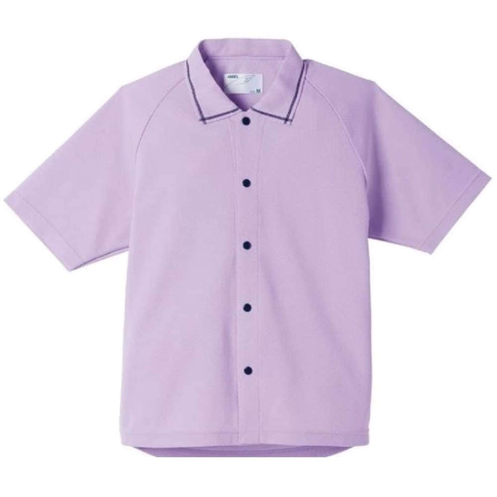 【室内着】【入院】【介護】 サニーポロシャツ 半袖：パープル