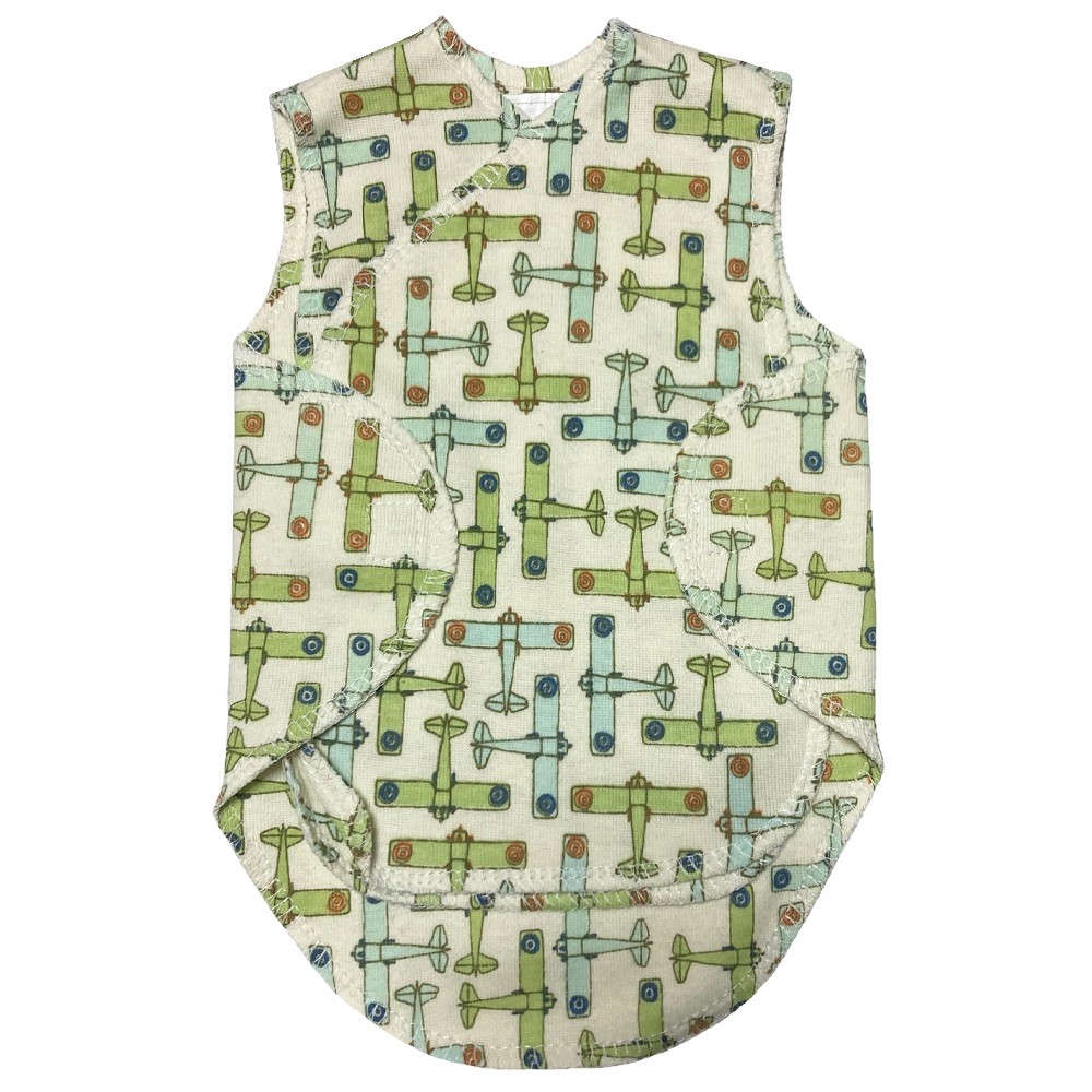 【未熟児】【低出生体重児】【早産児】【NICU】用 ベビー服:ボディーラップ ひこうき
