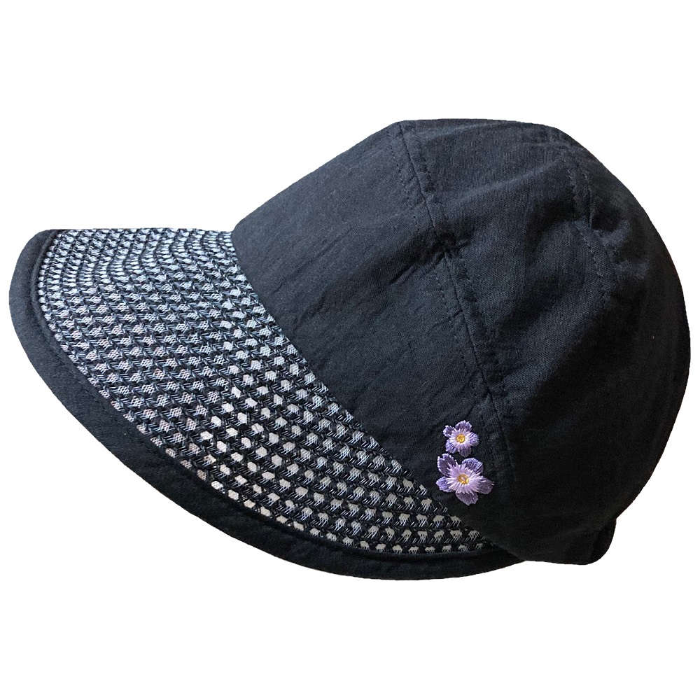 【外出用】【UV対策】 宇野千代 キャスケットジョッキー：ブラック