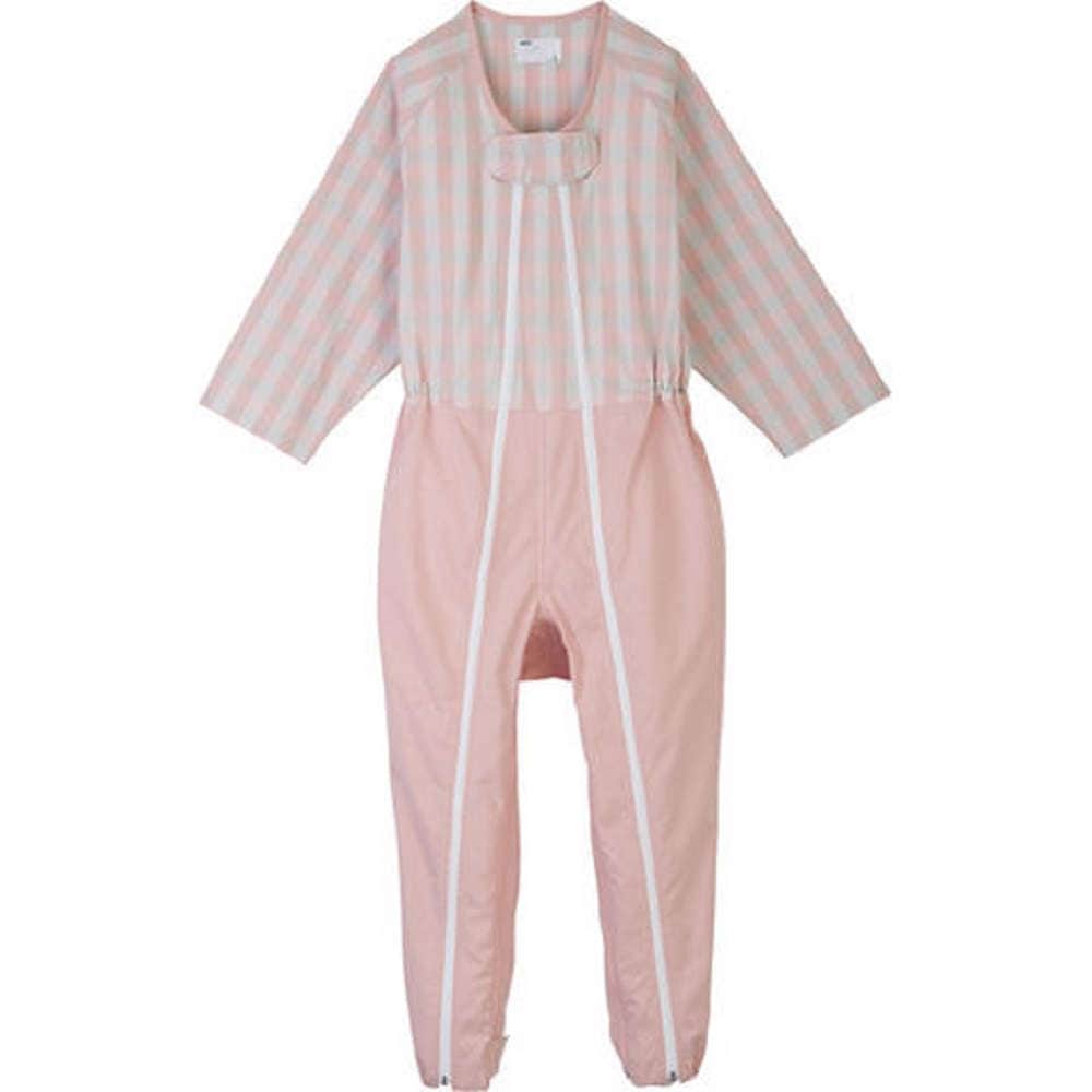 【つなぎ】【オールシーズン】フルオープン 3本ファスナータイプ コンビネーション：ピンク