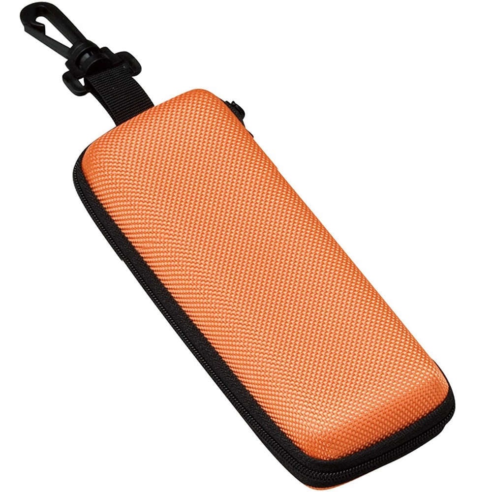 【メガネケース】 ウレタンセミハードケース フック付き 大きめサイズ：オレンジ