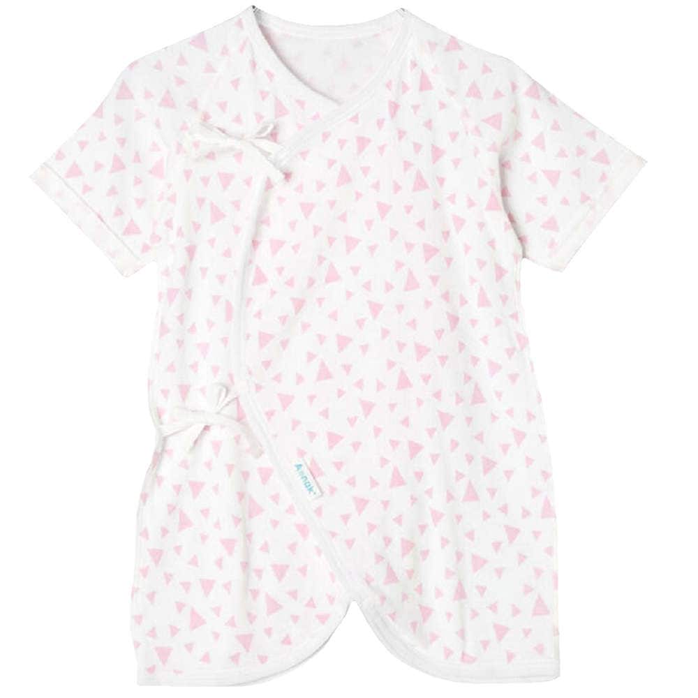【低体重児】【未熟児】【早産児】【NICU】用　幾何柄コンビ肌着：ピンク