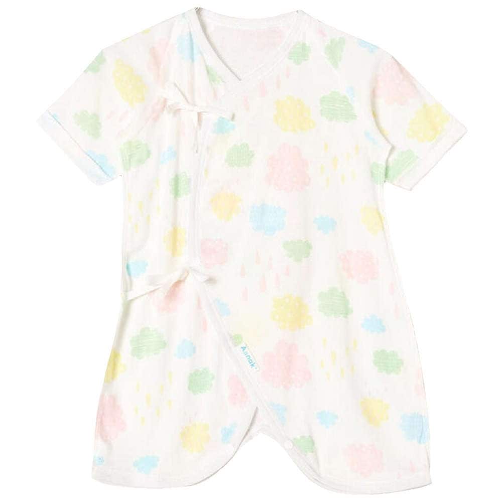 【低体重児】【未熟児】【早産児】【NICU】用　雲柄コンビ肌着：ピンク