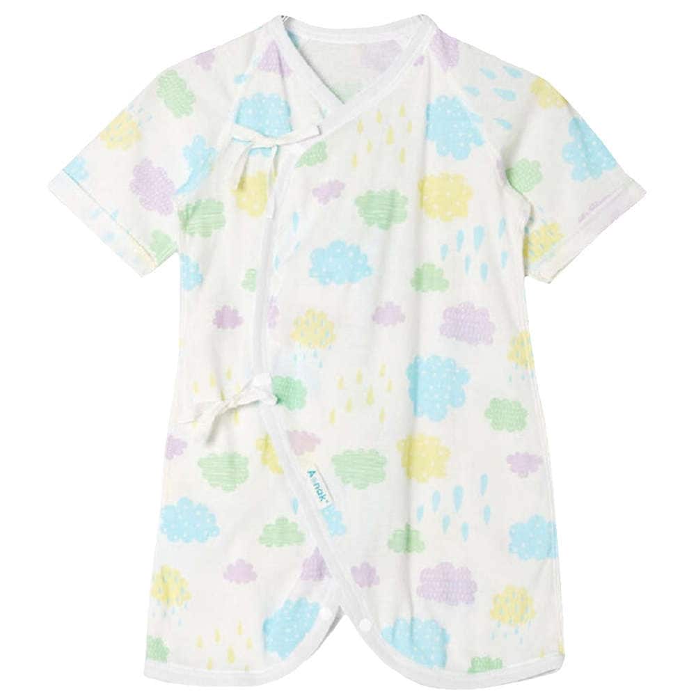 【低体重児】【未熟児】【早産児】【NICU】用　雲柄コンビ肌着：サックス