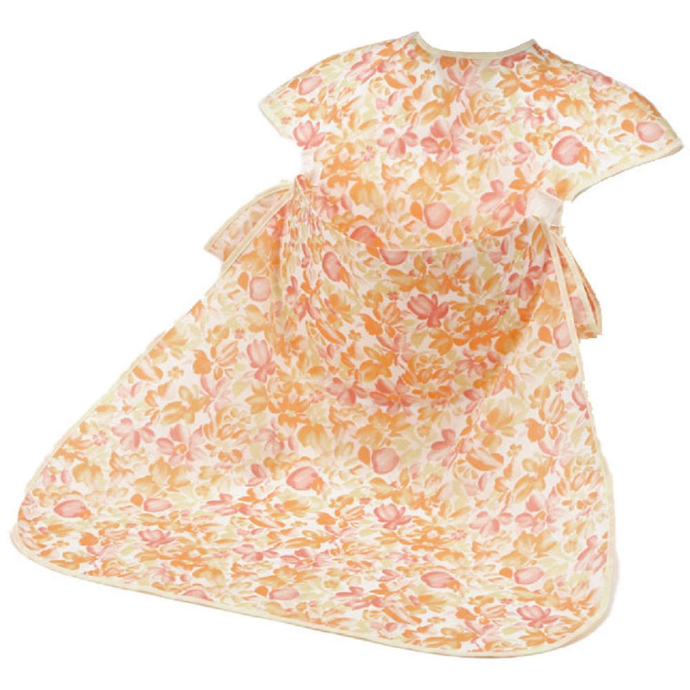 【介護エプロン】 お食事用エプロン ポケットオープンタイプ： フルーツオレンジ