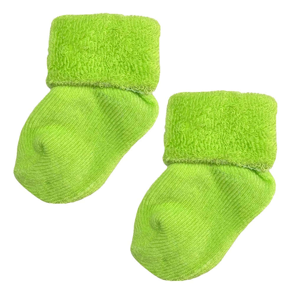 【未熟児】【低出生体重児】【早産児】【NICU】用 ベビーソックス:ライム