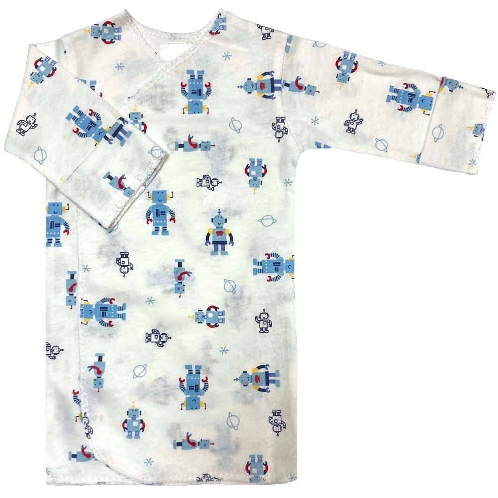【未熟児】【低出生体重児】【早産児】【NICU】用 ベビー服:長袖長肌着 ロボット