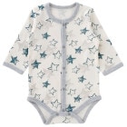 【新生児】 星柄前開き長袖ロンパース：アイボリー 【サイズ60】|ベビー服|新生児/ベビー用品