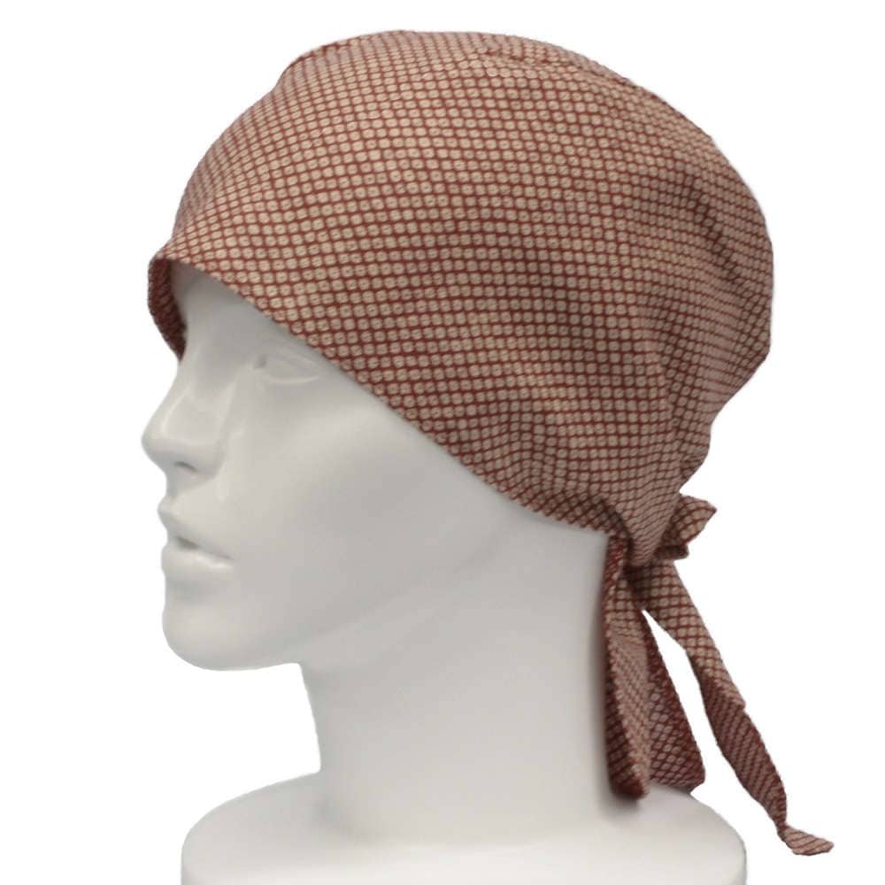 【抗がん剤治療】【バンダナ】【ケア帽子】 バンダナタイプ：鹿ノ子赤