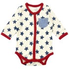 【新生児】 スター前開き長袖ロンパース 【サイズ60】|ベビー服|新生児/ベビー用品