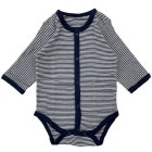 【新生児】 細ボーダー長袖前開きロンパース 【サイズ60】|ベビー服|新生児/ベビー用品