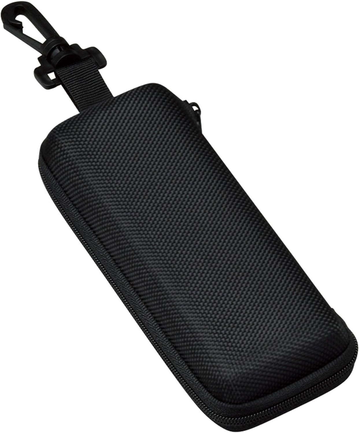 【メガネケース】 ウレタンセミハードケース フック付き 小さめサイズ：ブラック