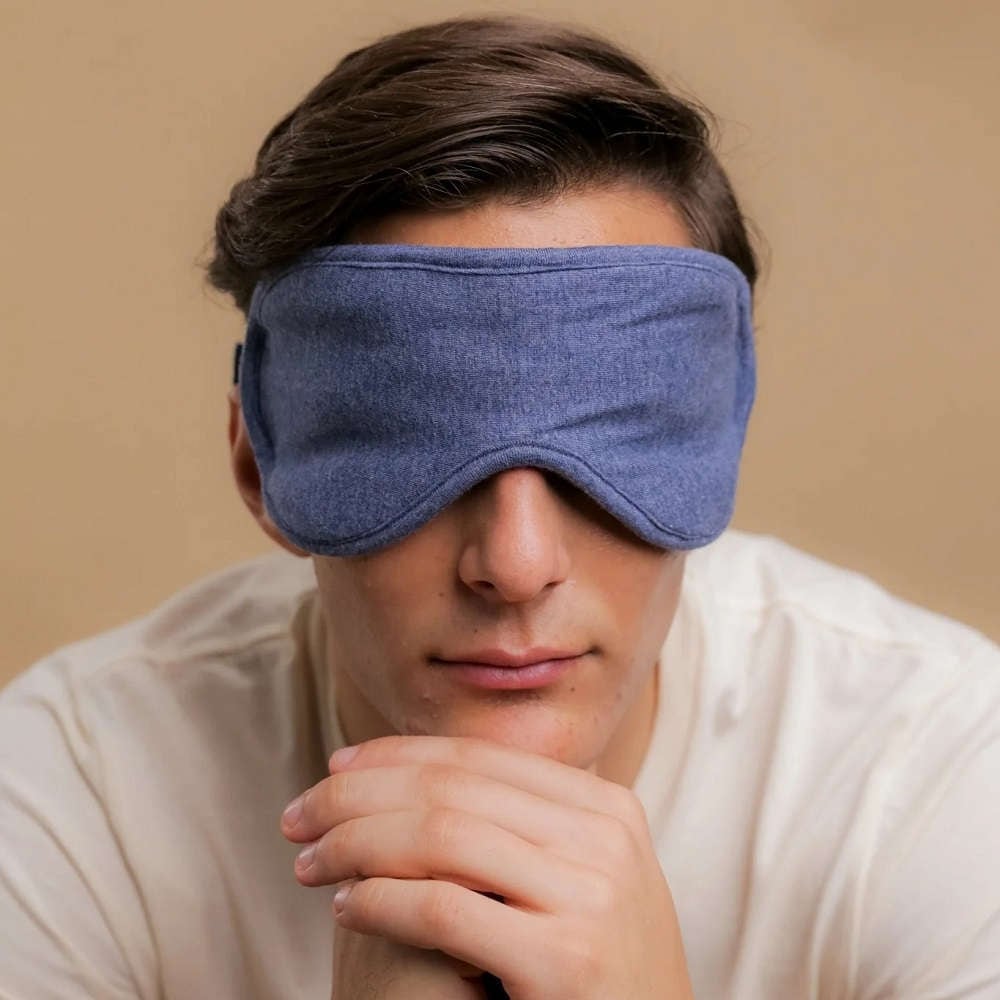 100%オーガニックコットン コトニーク アイマスク：ブルー