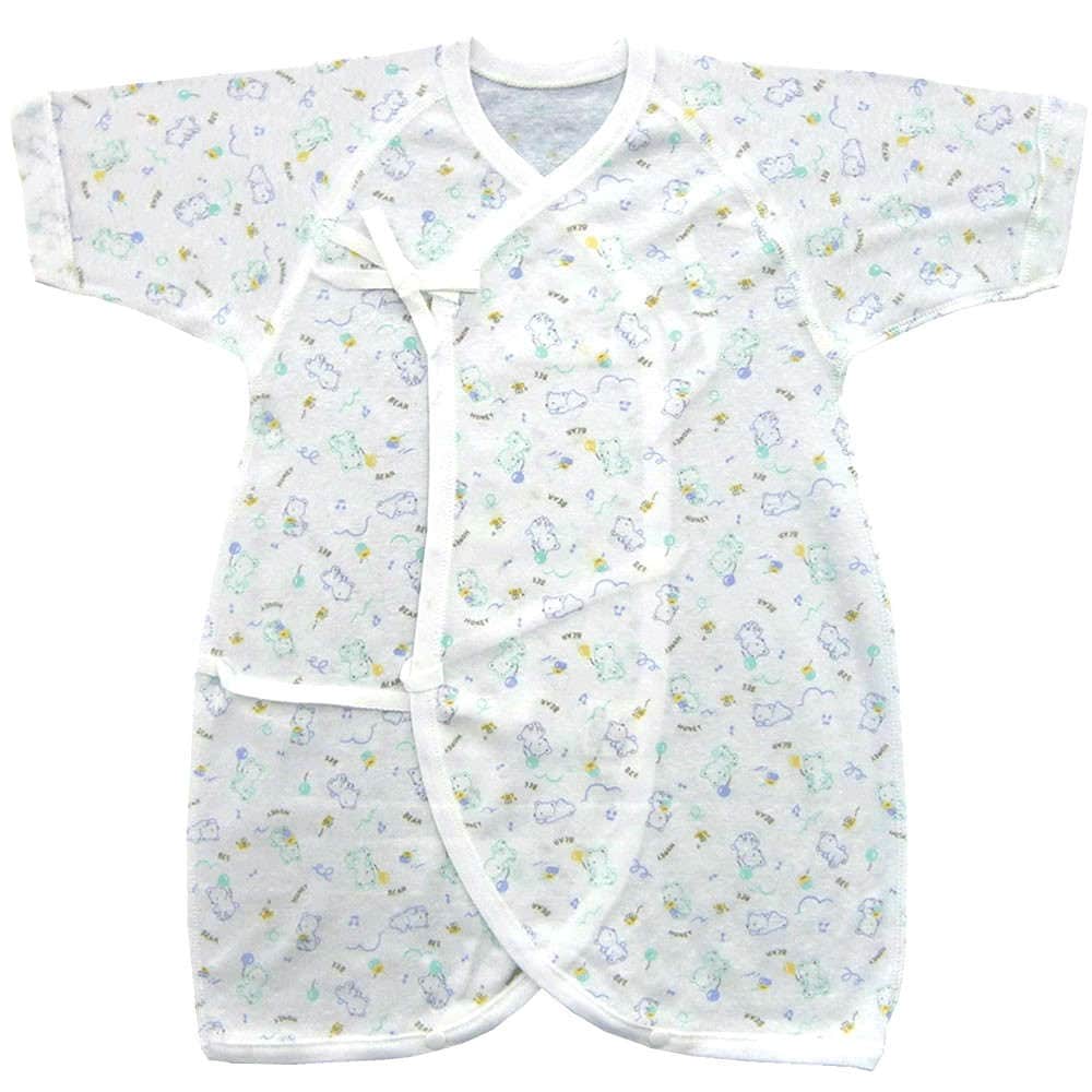 【新生児】 【日本製】 日本製 2枚組 コンビ肌着 ブルーベア 【サイズ50-60cm】