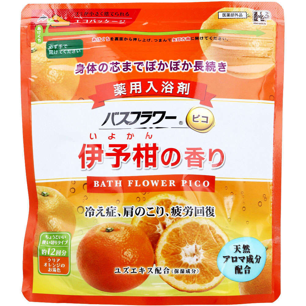 【入浴剤】 バスフラワー ピコ 薬用入浴剤 伊予柑の香り スプーン付 240g