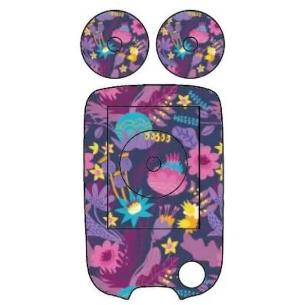 FreeStyleリブレ用 デコシール：パープルフラワー