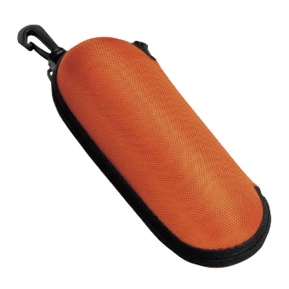 【メガネケース】 ウレタンセミハード ラウンドケース フック付き：オレンジ