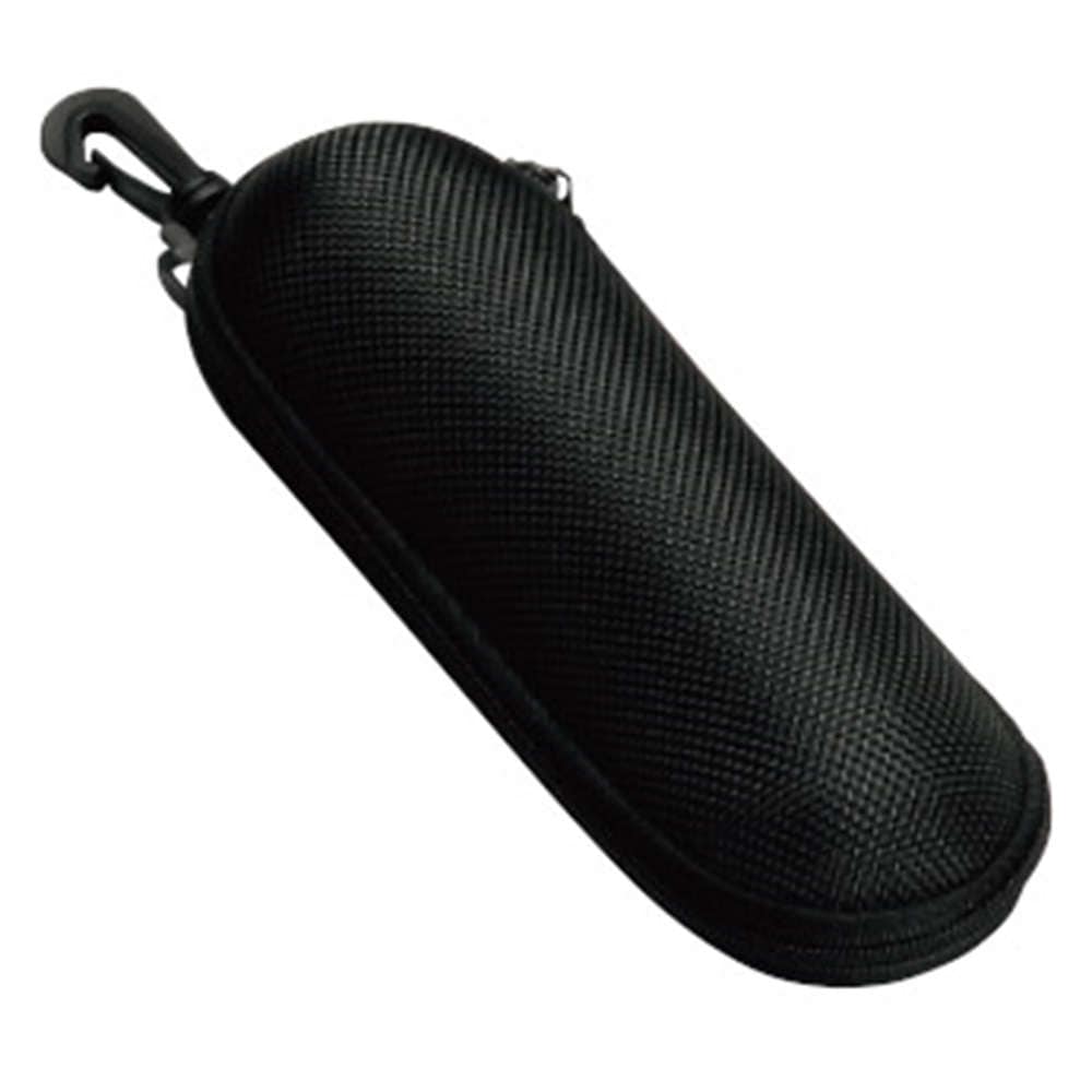 【メガネケース】 ウレタンセミハード ラウンドケース フック付き：ブラック