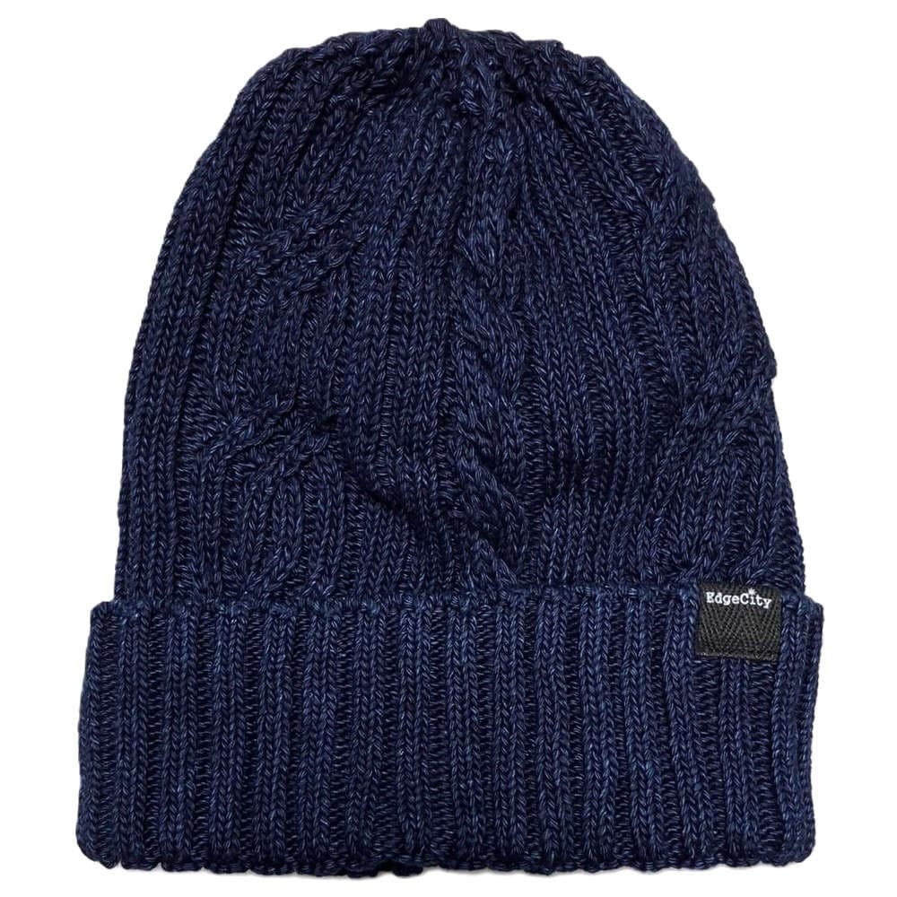 【抗がん剤治療】【医療用帽子】【ケア帽子】 コットンサマーニット帽:ネイビー