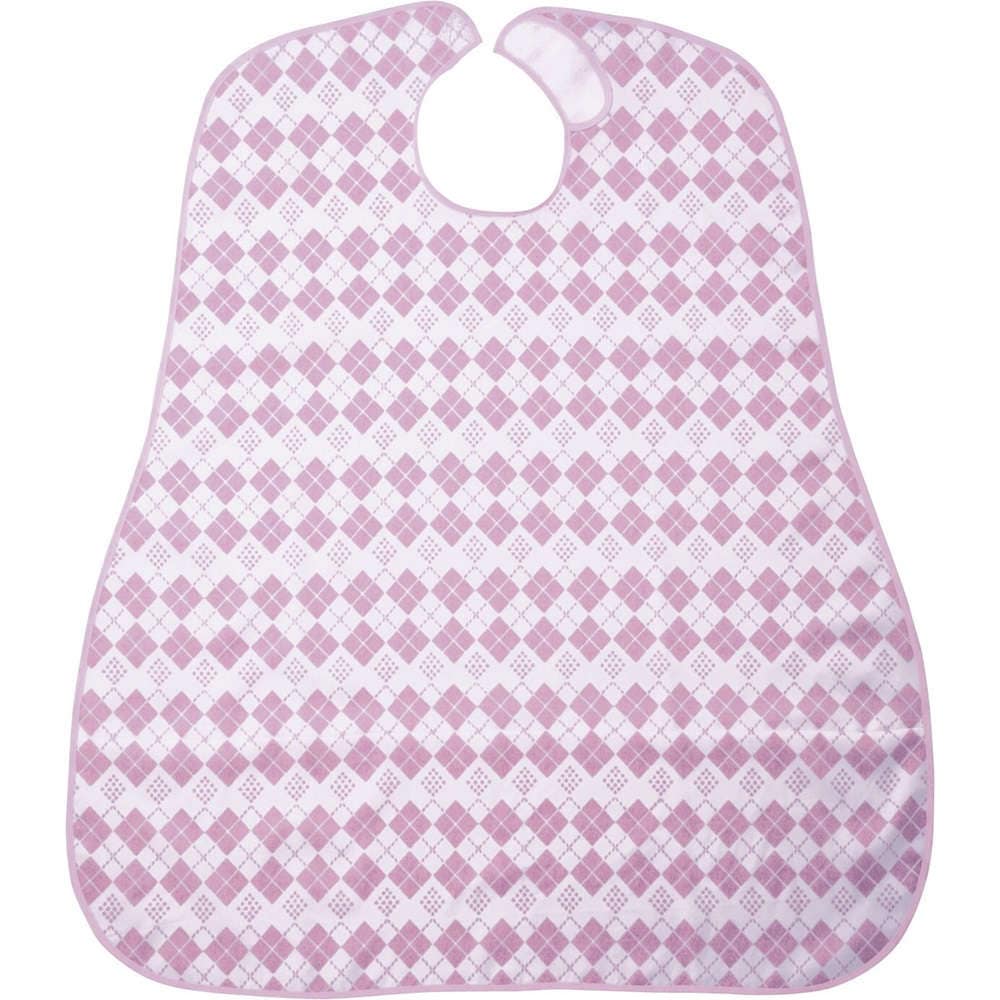 【介護エプロン】 お食事用エプロン：ダイヤピンク