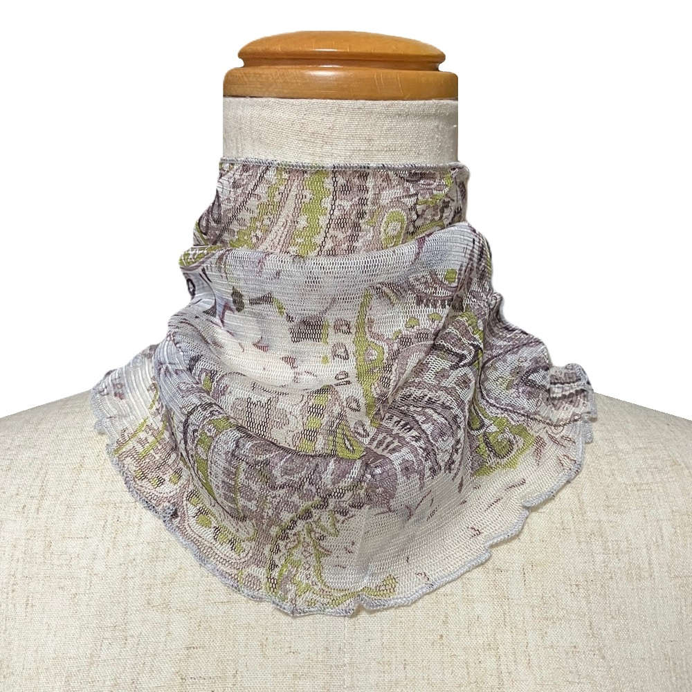 【気管切開】【喉頭摘出】【永久気管孔】　シルクネックカバー かぶるタイプ：シエラ