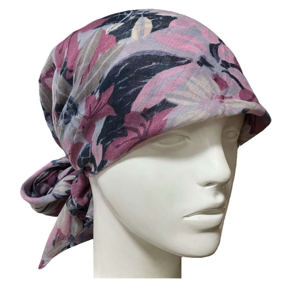 【抗がん剤治療】【医療用帽子】【ケア帽子】 スカーフタイプ：バイオレット