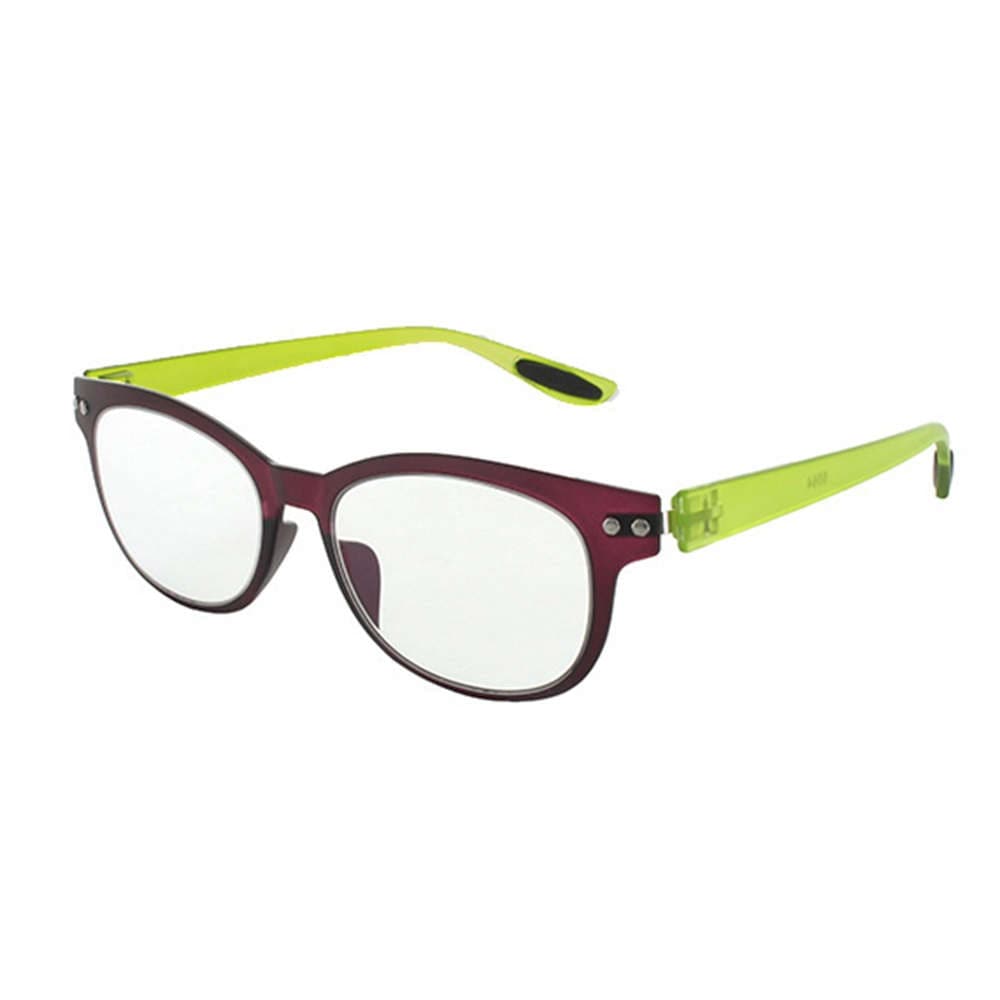 【PCメガネ】 ブルーライトカット パソコングラス リラクションBYカラフルック：パープルグリーン